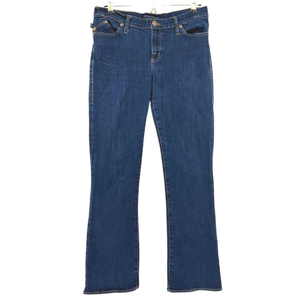 Rock & Republic Denim Rx Kasandra Bootcut Jeans Dark Wash Blue Womens Size 12